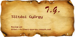 Töltési György névjegykártya